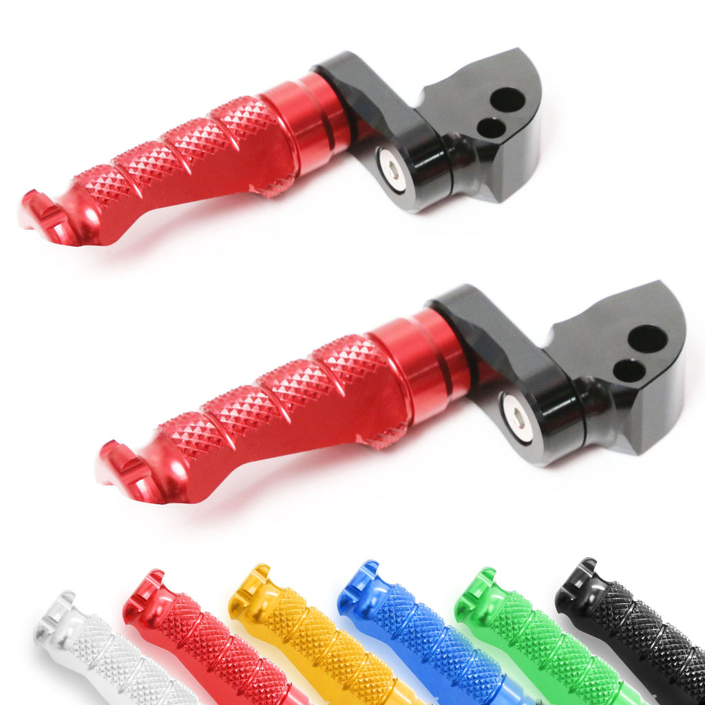 MC MOTOPARTS CNC Rear Passenger Foot Pegs - Black Aluminum Footpegs For Ducati 1098 Models