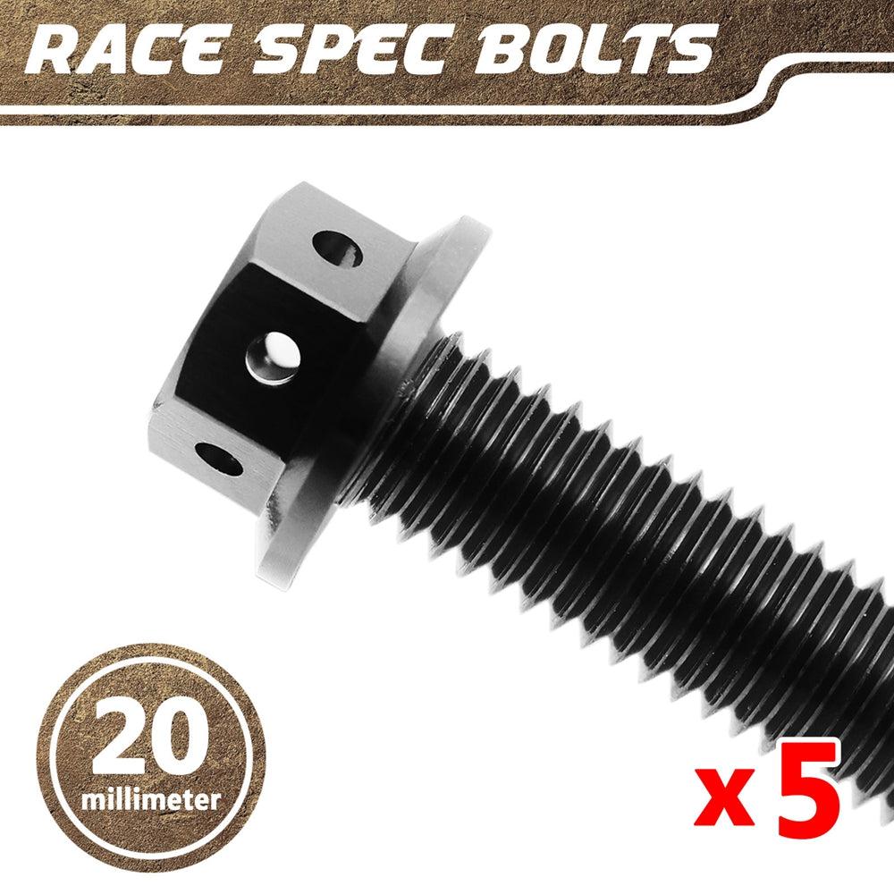 Aluminium Race Spec M6 x 20mm Pack x 5 Etched | MC Motoparts