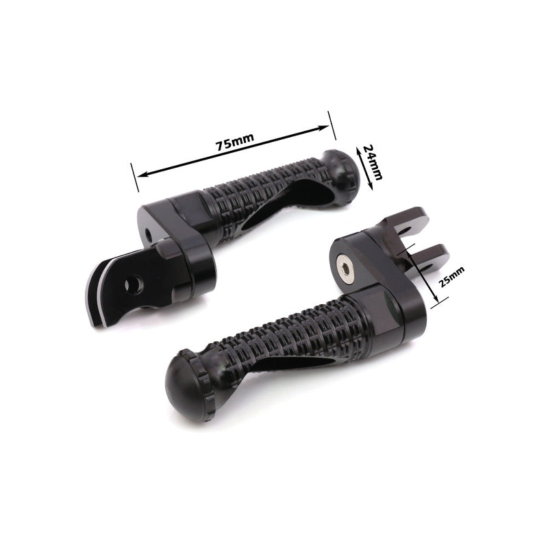Fit Yamaha YZF R3 R6 R1 BLACK SHADOW 25mm Extension Front Foot Pegs - MC Motoparts