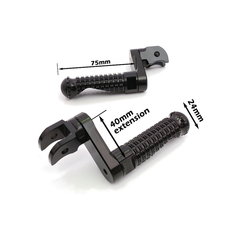 Fits Buell M2 S1 S3 X1 BLACK SHADOW 40mm Extension Front Foot Pegs - MC Motoparts