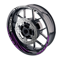 Purple Motorcycle Front & Rear Wheel Rim Sticker Racing Stripes