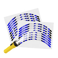 Reflective Strip Designer Blue Pattern For 17'' Wheel Rim Skin Decal Set SH02