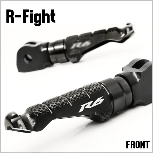CNC R-Fight Logo Engraved Rider Front Foot Pegs