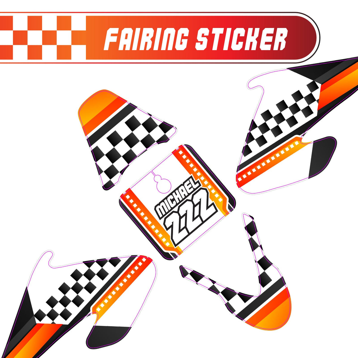 Razor Fairing Sticker Graphic Kit Decals