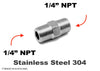 1/4 inch NPT Male to 1/4 inch NPT Male Stainless Sensor Adaptor Fittings Conversion
