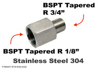 BSPT Tapered R 1/8 inch Female to R 3/4 inch Male Stainless Sensor Adaptor Fittings