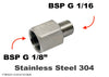 BSP G 1/8 inch Female to BSP G 1/16 Male Stainless Sensor Adaptor Fitting Conversion