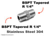 BSPT Tapered R 1/4 inch to BSPT Tapered R 1/4 inch Male Stainless Sensor Adaptor Fitting