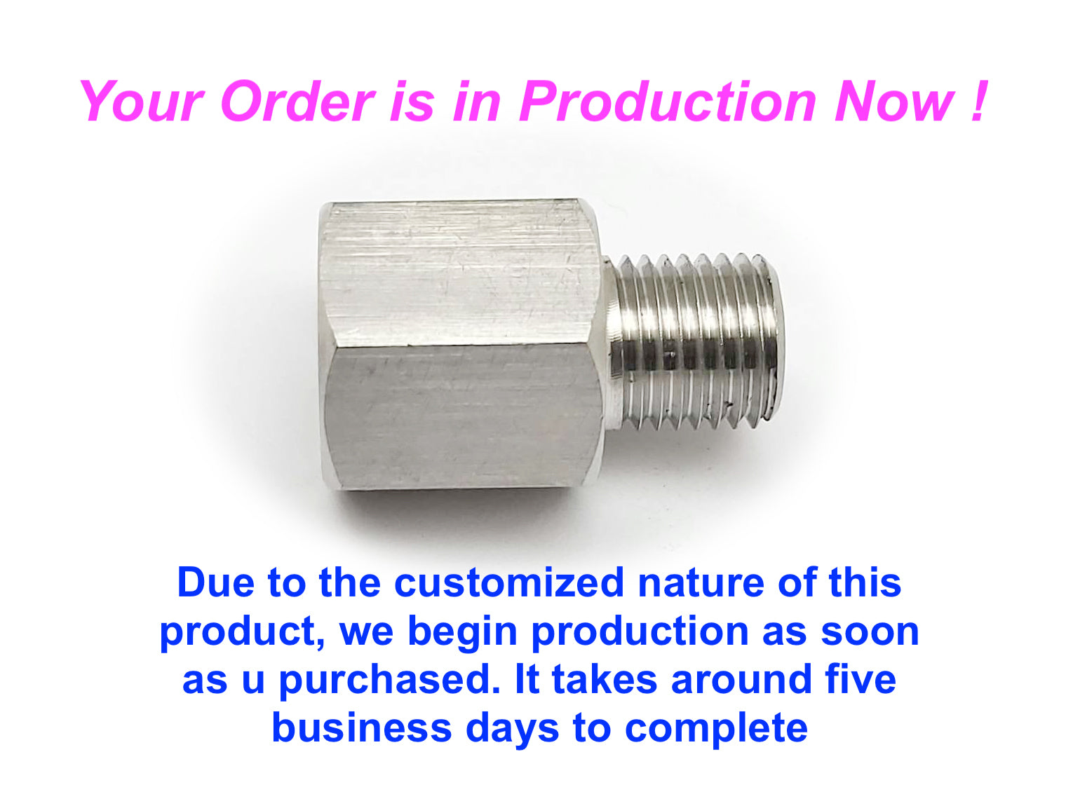 M20x1.5 Female to M11x1.25 Male Stainless Sensor Adaptor Fittings