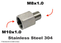 M10x1.0 Female to M8x1.0 Male Stainless Sensor Adaptor Fittings Conversion