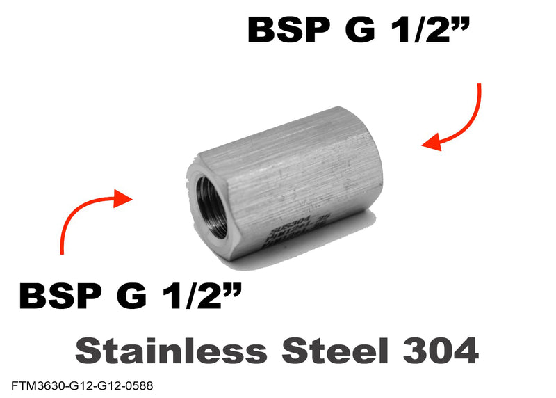 BSP G 1/2 inch Female to G 1/2 inch Female Stainless Sensor Adaptor Fittings Conversion