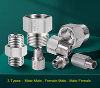 One Way Valve Direction BSP 1/4 inch Female to Male Stainless Steel Fittings Adaptor