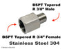 BSPT Tapered R 3/4 inch Female to BSPT R 3/8 inch Male Stainless Sensor Adaptor Fittings