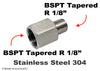 BSPT Tapered R 1/8 inch Female to R 1/8 inch Male Stainless Sensor Adaptor Fittings