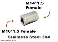 M16*1.5 FEMALE to M14*1.5 FEMALE Stainless Sensor Adaptor Fittings Conversion