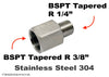 BSPT Tapered R 3/8 inch Female to  R 1/4 inch Male Stainless Sensor Adaptor Fittings