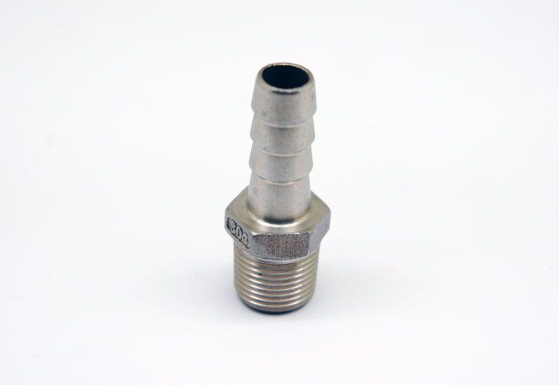 M12x1.75 Male to BARB OD 10mm / 0.4 inch Stainless Tail Adaptor Hose Connector