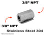 3/8 inch NPT Female to 3/8 inch NPT Female Stainless Sensor Adaptor Fittings Conversion