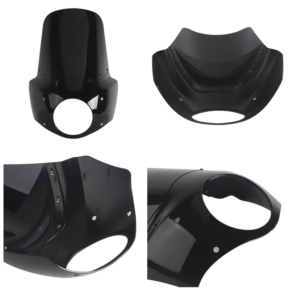 2017-2025 Harley Road King Special Classic Custom FLHR FLHRXS FLHRC FLHRS Headlight Fairing w/ Windshield Club Style Front Fairing - pazoma