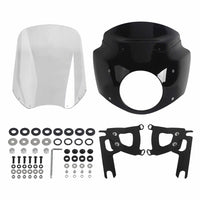 2017-2025 Harley Road King Special Classic Custom FLHR FLHRXS FLHRC FLHRS Headlight Fairing w/ Windshield Club Style Front Fairing - pazoma