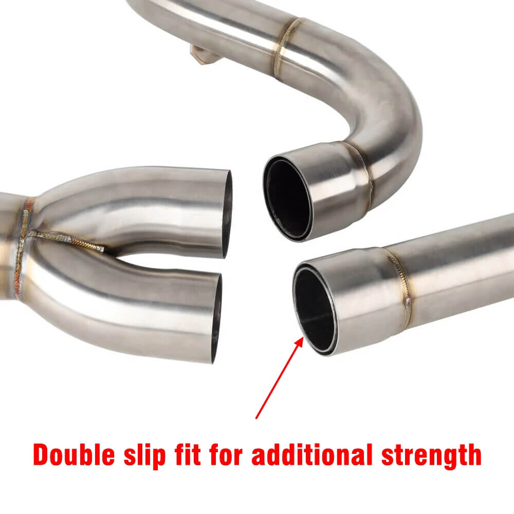 2 into 1 Full Length Exhaust System Stainless Steel Muffler For Harley Dyna Fat Bob FXDF Low Rider FXDL S Street Bob FXDB FXD 2006-2017 - pazoma