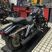 2 into 1 Full Length Exhaust System Stainless Steel Muffler For Harley Dyna Fat Bob FXDF Low Rider FXDL S Street Bob FXDB FXD 2006-2017 - pazoma