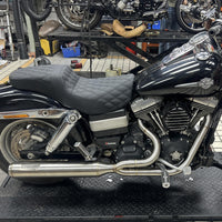 2 into 1 Full Length Exhaust System Stainless Steel Muffler For Harley Dyna Fat Bob FXDF Low Rider FXDL S Street Bob FXDB FXD 2006-2017 - pazoma