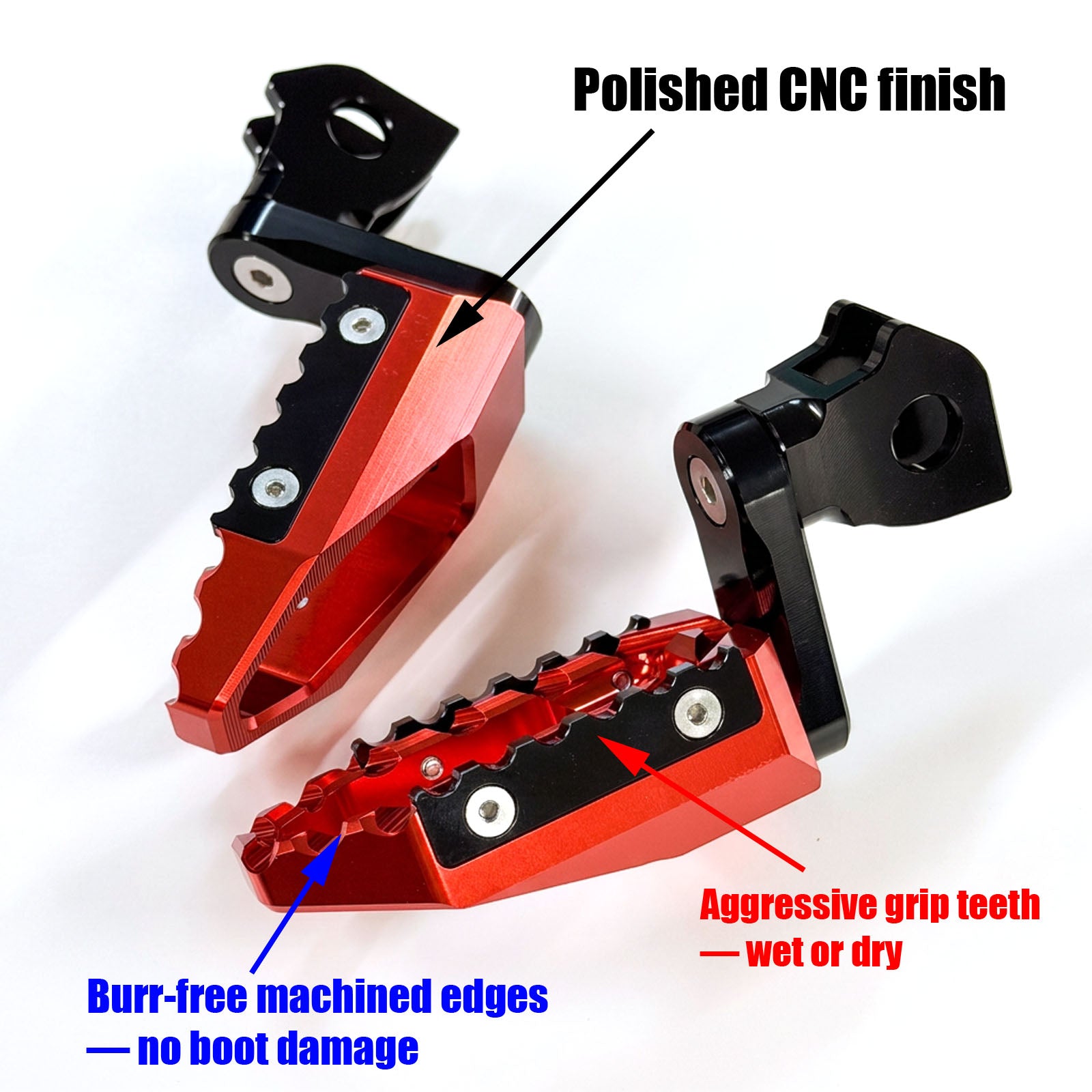 {Front}  Fits Kawasaki Vulcan 650 S Cafe EN650 TRC Touring 40mm Adjustable Foot Pegs