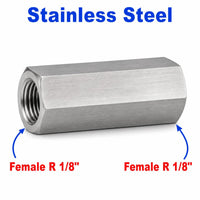 BSPT Tapered R 1/8 inch Female to BSPT Tapered R 1/8 inch Female Stainless Steel 304 Sensor Adaptor Fittings Conversion