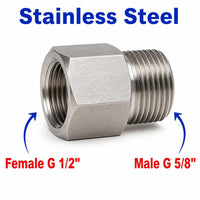 BSP G 1/2 inch Female to BSP G 5/8 inch Male Stainless Steel 304 Sensor Adaptor Fittings Conversion