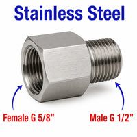 BSP G 5/8 inch Female to BSP G 1/2 inch Male Stainless Steel 304 Sensor Adaptor Fittings Conversion