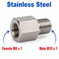 M8x1 Female to M10x1 Male Stainless Steel 304 Sensor Adaptor Fittings Conversion