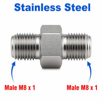 M8x1 Male to M8x1 Male Stainless Steel 304 Sensor Adaptor Fittings Conversion