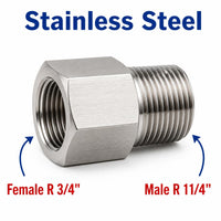 BSPT Tapered R 3/4 inch Female to BSPT Tapered R 1-1/4 inch Male Stainless Steel 304 Sensor Adaptor Fittings Conversion