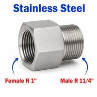 BSPT Tapered R 1 inch Female to BSPT Tapered R 1-1/4 inch Male Stainless Steel 304 Sensor Adaptor Fittings Conversion