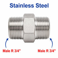 BSPT Tapered R 3/4 inch Male to BSPT Tapered R 3/4 inch Male Stainless Steel 304 Sensor Adaptor Fittings Conversion