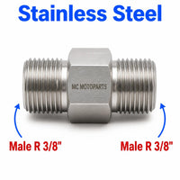 BSPT Tapered R 3/8 inch Male to BSPT Tapered R 3/8 inch Male Stainless Steel 304 Sensor Adaptor Fittings Conversion