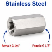BSP G 1/4 inch Female to BSP G 1/8 inch Female Stainless Steel 304 Sensor Adaptor Fittings Conversion