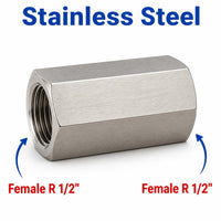 BSPT Tapered R 1/2 inch Female to BSPT Tapered R 1/2 inch Female Stainless Steel 304 Sensor Adaptor Fittings Conversion