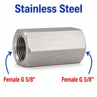 BSP G 5/8 inch Female to BSP G 5/8 inch Female Stainless Steel 304 Sensor Adaptor Fittings Conversion