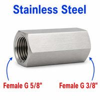 BSP G 5/8 inch Female to BSP G 3/8 inch Female Stainless Steel 304 Sensor Adaptor Fittings Conversion