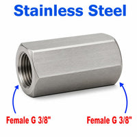 BSP G 3/8 inch Female to BSP G 3/8 inch Female Stainless Steel 304 Sensor Adaptor Fittings Conversion