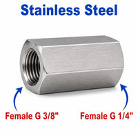 BSP G 3/8 inch Female to BSP G 1/4 inch Female Stainless Steel 304 Sensor Adaptor Fittings Conversion