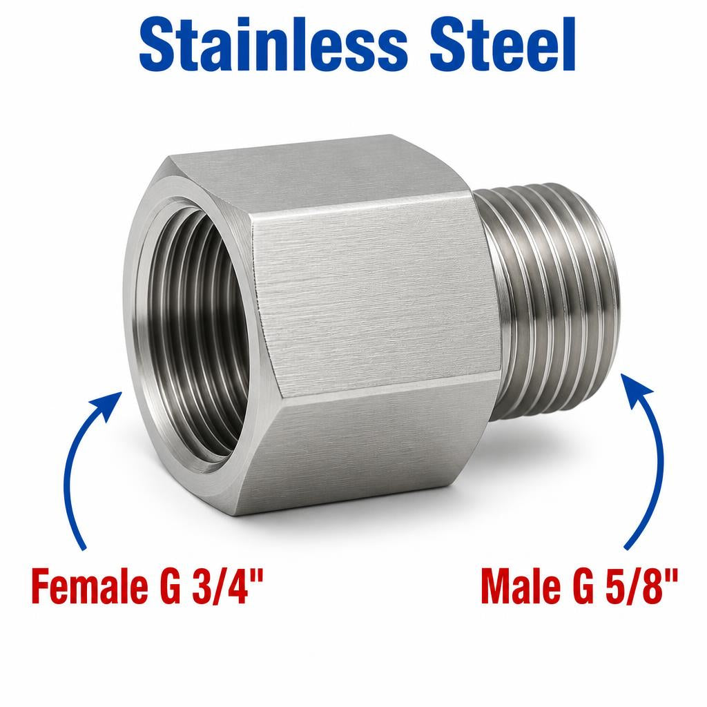 BSP G 3/4 inch Female to BSP G 5/8 inch Male Stainless Steel 304 Sensor Adaptor Fittings Conversion