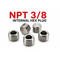3/8 inch NPT Hex Socket Pipe Plug Stainless Steel 304 - Set of 5pcs