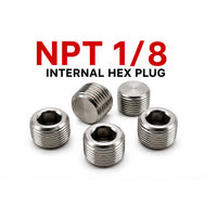 1/8 inch NPT Hex Socket Pipe Plug Stainless Steel 304 - Set of 5pcs