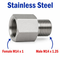 M14x1 Female to M14x1.25 Male Stainless Steel 304 Sensor Adaptor Fittings Conversion