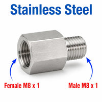 M8x1 Female to M8x1 Male Stainless Steel 304 Sensor Adaptor Fittings Conversion