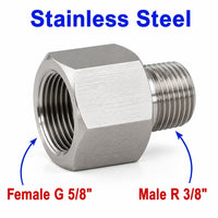 BSP G 5/8 inch Female to BSPT Tapered R 3/8 inch Male Stainless Steel 304 Sensor Adaptor Fittings Conversion