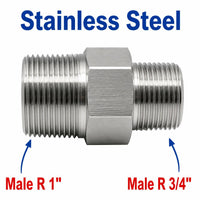 BSPT Tapered R 1 inch Male to BSPT Tapered R 3/4 inch Male Stainless Steel 304 Sensor Adaptor Fittings Conversion